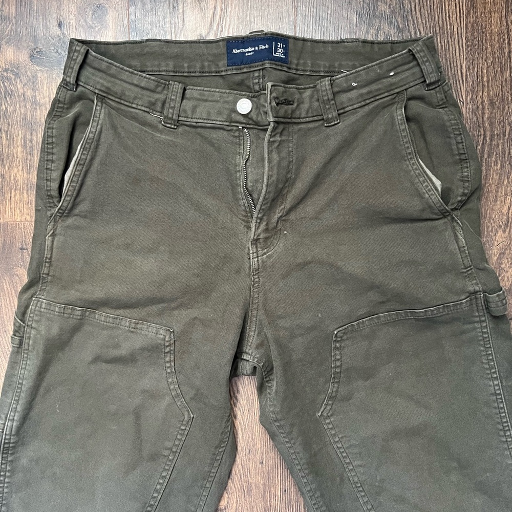 Abercrombie & Fitch Green Cargo Pants Utility Style